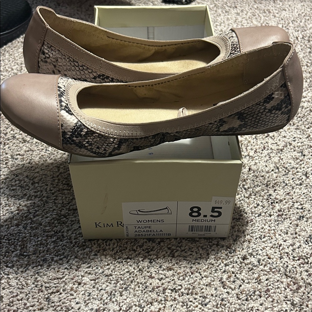 Kim Rogers Women's Beige and Snake Print Loafers